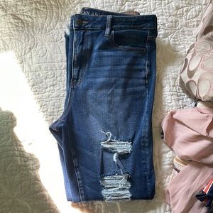 American Eagle Outfitters Blue Distressed Jeans